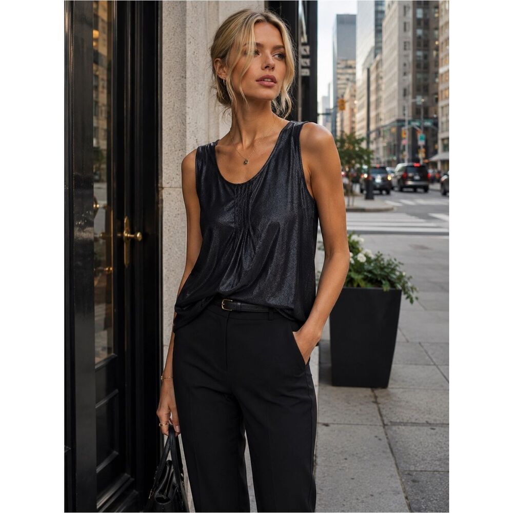 Catherines Charcoal Sparkle Tank Top